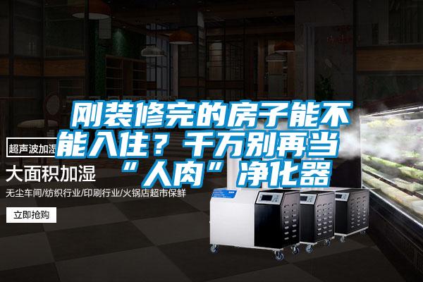 剛裝修完的房子能不能入??？千萬(wàn)別再當“人肉”凈化器